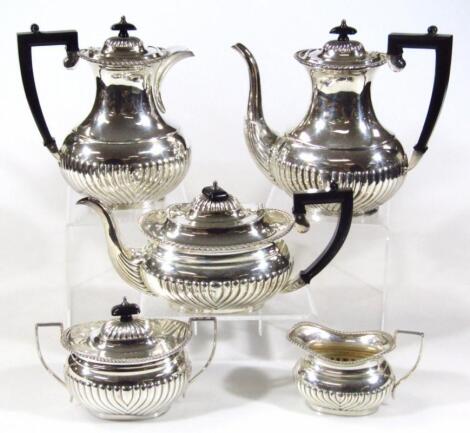 A 20thC EPC five piece silver plated tea service