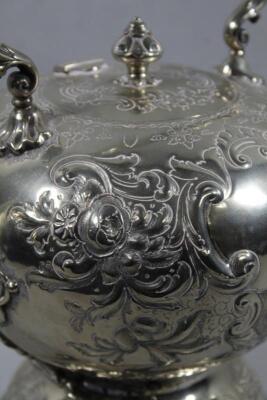 An Edwardian silver plated spirit kettle - 2