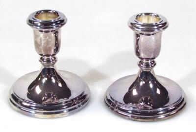 A pair of Elizabeth II silver dwarf candlesticks - 2