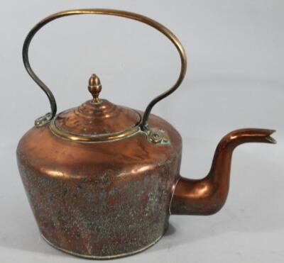 An oversized early 20thC copper kettle - 2