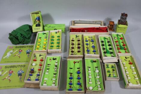 Various bygone boxed Subbuteo soccer equipment