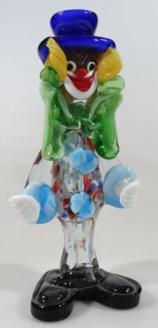 A 20thC Murano style glass clown ornament