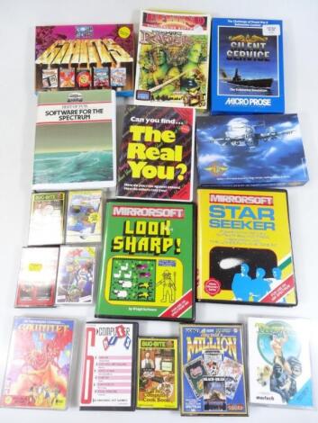 Various bygone computer games