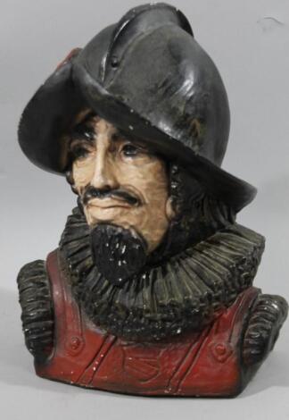 A Bretby style pottery figure bust