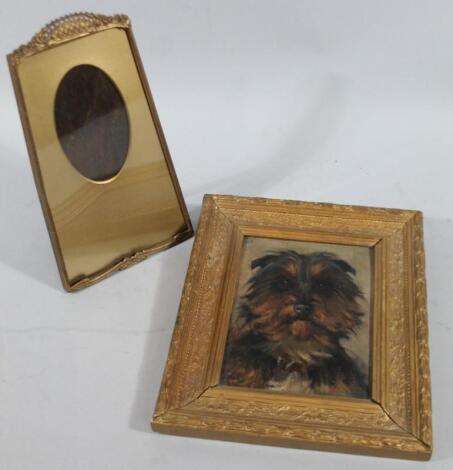 N Colmore (19thC). Black and tan terrier portrait