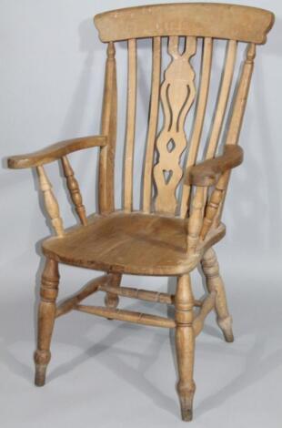 An early 20thC grandfather chair