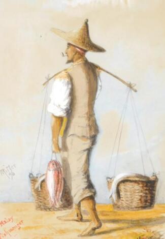 W Ritter (fl. 1896). Malay Fishmonger