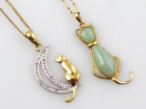 Two cat necklaces