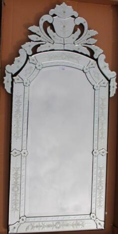 A 20thC Venetian style glass mirror