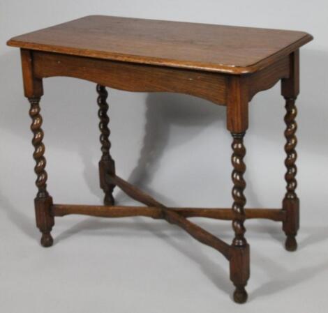 A 1920's oak side table