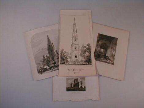 Assorted engraving of Lincolnshire churches