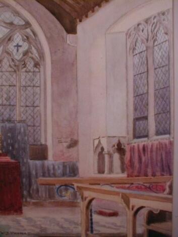 William Bartol Thomas (1877-1947). An interior view of the Chancel at