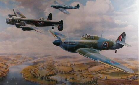 Battle of Britain Memorial Flight. Signed coloured print