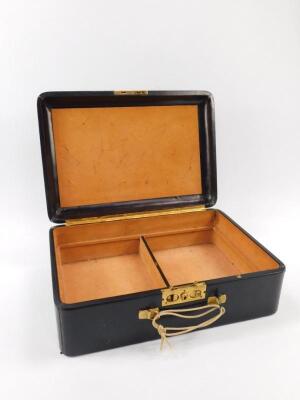 A Dunhill black leather cigar case - 2