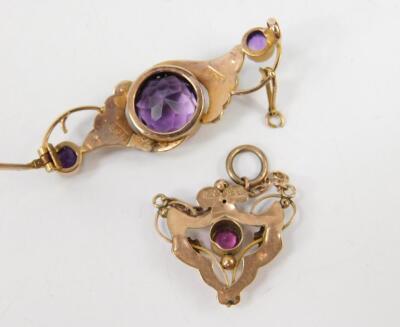 An Edwardian amethyst and seed pearl brooch - 2