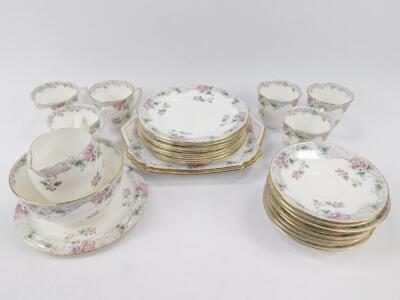 A Shelley early 20thC porcelain part tea service