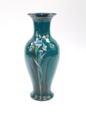 A Wood & Sons Orion Ware pottery vase decorated with waterlilies