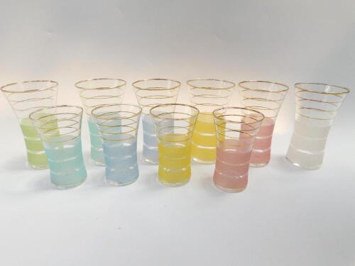 A set of six late 20thC Continental lemonade glasses