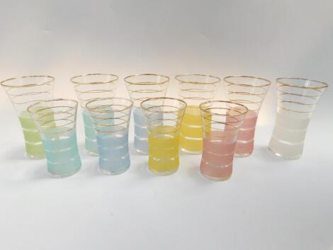 A set of six late 20thC Continental lemonade glasses