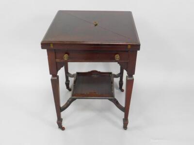 A Victorian mahogany envelope card table