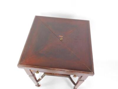 A Victorian mahogany envelope card table - 3