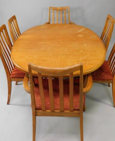 A G Plan teak oval draw leaf dining table