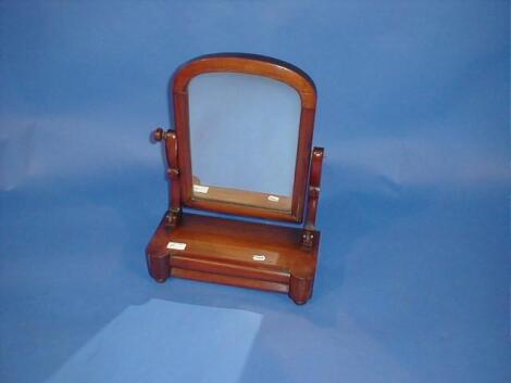 A Victorian mahogany dressing table mirror with drawer