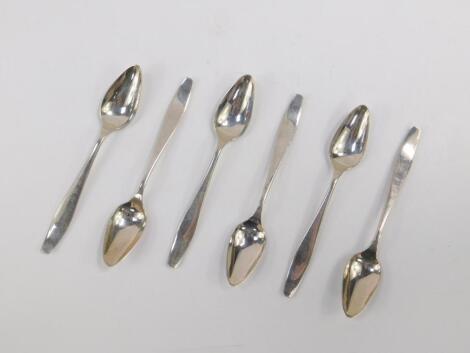 A set of six George VI silver grapefruit spoons