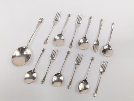 A George V silver fruit set