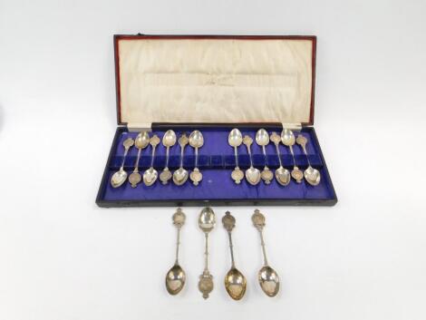 Twelve Indian silver teaspoons