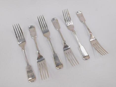 A set of six George V silver table forks