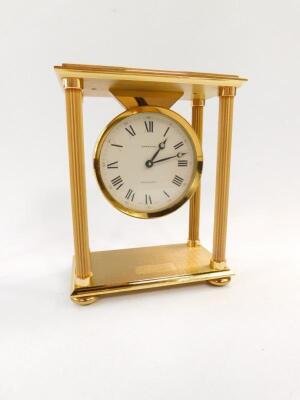 A Garrard brass quartz mantel clock