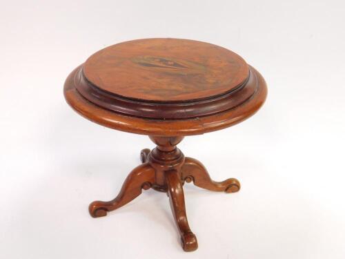 A Victorian burr walnut and inlaid apprentice table