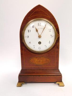 An Edwardian mahogany lancet mantel clock - 2