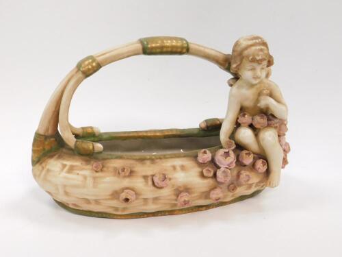 An Amphora early 20thC pottery basket