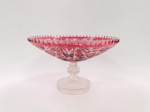 A Continental 20thC flashed cranberry glass comport