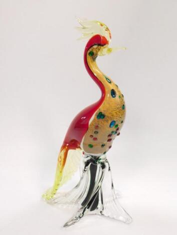 A Murano Glass figure modelled as a Peacock