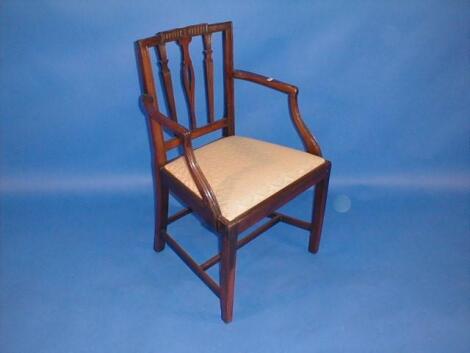 A George III mahogany carver chair