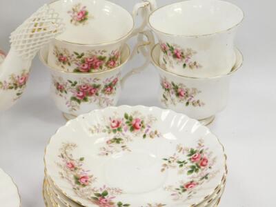 A Royal Albert porcelain part tea service decorated in the Lavender Rose pattern - 3