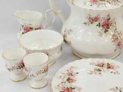 A Royal Albert porcelain part tea service decorated in the Lavender Rose pattern - 4