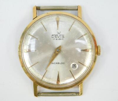 A Devis gentleman's 18ct gold cased wristwatch