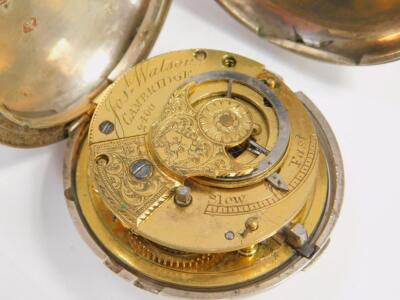 A George IV silver gentleman's pocket watch by Jos Watson Cambridge - 3