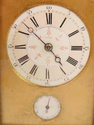 A French late 19thC brass repeating carriage clock - 5