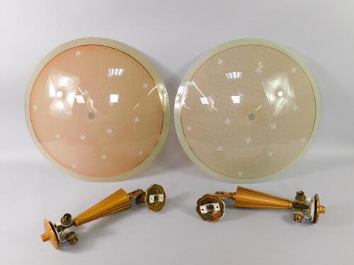 A pair of French mid 20thC retro ceiling lights