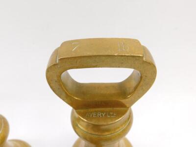 Four bell shaped brass weights - 2