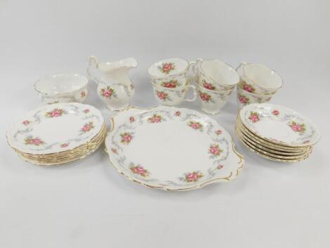 A Royal Albert porcelain part tea service decorated in the Tranquility pattern