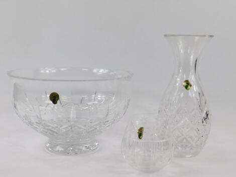 A Waterford cut glass fruit bowl decorated in The Lismore pattern