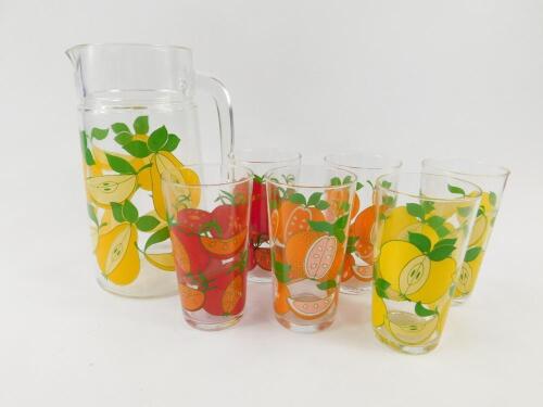 A Luminarc retro glass lemonade set