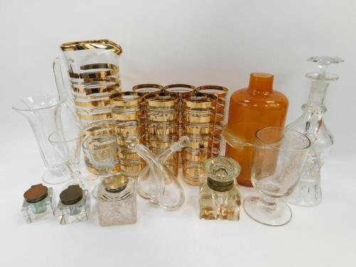 A mid 20thC cut glass Continental lemonade set