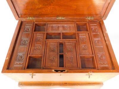 An Indian hardwood and brass inlaid and bound chest - 3